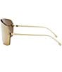 Color:Gold - Image 3 - Women's Fendi First Shield Rectangle Sunglasses