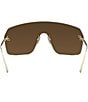 Color:Gold - Image 4 - Women's Fendi First Shield Rectangle Sunglasses