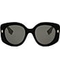Color:Shiny Black - Image 2 - Women's FENDI Roma 51mm Round Sunglasses