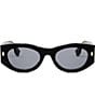 Color:Black - Image 2 - Women's Fendi Roma 52mm Oval Sunglasses