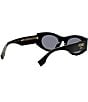 Color:Black - Image 6 - Women's Fendi Roma 52mm Oval Sunglasses