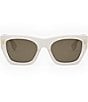 Color:White - Image 2 - Women's FENDI Roma 53mm Rectangle Sunglasses
