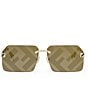 Color:Gold - Image 2 - Women's FENDI Sky 59mm Geometric Sunglasses