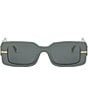 Color:Shiny Grey - Image 2 - Women's Fendigraphy 51mm Rectangle Sunglasses