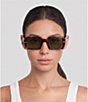 FENDI Women's Fendigraphy 52mm Havana Geometric Sunglasses - Image 2