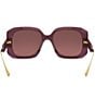 Color:Purple - Image 4 - Women's Fendigraphy 55mm Geometric Oversized Sunglasses