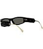 Color:Black - Image 5 - Women's Fendigraphy 57mm Oval Sunglasses