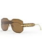 Color:Transparent Brown - Image 1 - Women's Fendigraphy Geometric 99mm Shield Sunglasses
