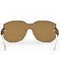 Color:Transparent Brown - Image 2 - Women's Fendigraphy Geometric 99mm Shield Sunglasses