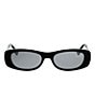FENDI Women's FF Squared 53mm Oval Sunglasses, Color:Shiny Black/Smoke - Image 2