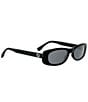 FENDI Women's FF Squared 53mm Oval Sunglasses, Color:Shiny Black/Smoke - Image 3