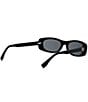 FENDI Women's FF Squared 53mm Oval Sunglasses, Color:Shiny Black/Smoke - Image 5