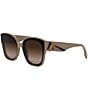 Color:Shiny Taupe/Havana F - Image 1 - Women's First 63mm Square Sunglasses