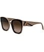 FENDI Women's First 63mm Square Sunglasses, Color:Shiny Taupe/Havana F - Image 1