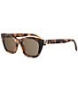 FENDI Women's Forever FENDI 54mm Rectangle Sunglasses, Color:Blonde Animal Havana/Brown - Image 1