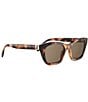FENDI Women's Forever FENDI 54mm Rectangle Sunglasses, Color:Blonde Animal Havana/Brown - Image 3