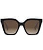 Color:Black - Image 2 - Women's Lettering 55mm Geometric Cat Eye Sunglasses