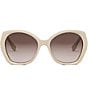 Color:Beige - Image 2 - Women's Lettering 57mm Butterfly Sunglasses