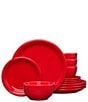 Fiesta Bistro Coupe 12-Piece Dinnerware Set, Service for 4, Color:Scarlet - Image 1