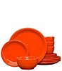 Color:Poppy - Image 1 - Bistro Coupe 12-Piece Dinnerware Set, Service for 4