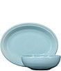 Fiesta 2-Piece Oval Platter & Bistro Bowl Serve Set, Color:Sky - Image 1