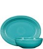 Fiesta 2-Piece Oval Platter & Bistro Bowl Serve Set, Color:Turquoise - Image 1