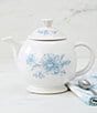 Fiesta Botanical Floral Collection Covered Teapot, Color:White - Image 2
