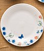 Color:White - Image 2 - Breezy Floral Collection Butterfly Dinner Plate