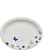 Color:White/Floral - Image 1 - Breezy Floral Collection Butterfly Oval Platter