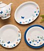 Color:White/Floral - Image 3 - Breezy Floral Collection Butterfly Oval Platter