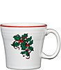Color:White - Image 1 - Christmas Holly and Ribbon Tapered Mug