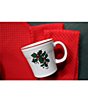 Color:White - Image 3 - Christmas Holly and Ribbon Tapered Mug