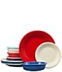 Fiesta Classic 12-Piece Mixed Colors Dinnerware Set, Service for 4 - Image 1