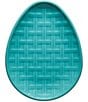 Fiesta Embossed Egg Shaped Plate, 10#double;, Color:Turquoise - Image 1