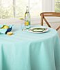 Color:Turquoise - Image 2 - Margarita Herringbone Texture Tablecloth