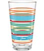 Color:Multi - Image 2 - Rainbow Radiance Stripe Highball Glasses, Set of 4