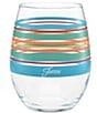Color:Multi - Image 2 - Rainbow Radiance Stripe Stemless Wine Glasses, Set of 4