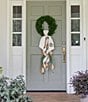 Fig & Dove Checked Taupe Pumpkin Embroidered Wreath Sash - Image 5