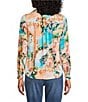 Figueroa & Flower Petite Size Printed Collared Long Sleeve Button Front Blouse - Image 2