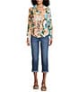 Figueroa & Flower Petite Size Printed Collared Long Sleeve Button Front Blouse - Image 3