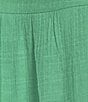 Color:Lagoon - Image 4 - Solid Peasant Lace Yoke 3/4 Sleeve Blouse