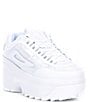 Color:White/White/White - Image 1 - Disruptor II Glitter Wedge Platform Sneakers