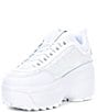 Color:White/White/White - Image 4 - Disruptor II Glitter Wedge Platform Sneakers