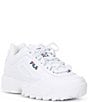 Color:White/FILA Navy/FILA Red - Image 1 - Women's Disruptor II Premium Lace-Up Chunky Sneakers