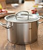 Color:Silver - Image 2 - Original-Profi Collection Stainless Steel High 9.6-qt Stock Pot with Lid