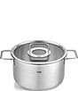 Color:Silver - Image 3 - Pure Collection Stock Pot with Glass Lid, 6.7 qt