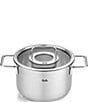 Color:Silver - Image 1 - Pure Collection Stockpot with Glass Lid, 4.2-qt