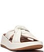 Color:Urban White - Image 1 - F-mode Leather Twist Platform Sandals
