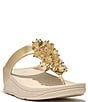 Color:Platino - Image 1 - Fino Bauble Bead Thong Wedge Sandals