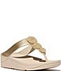 FitFlop Fino Beadie-Button Ornament Thong Wedge Sandals - Image 1